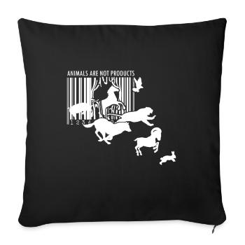 Animal Rights Activists - No Products Barcode Vegan - Sofa pillowcase 17,3'' x 17,3'' (45 x 45 cm) - black - Front