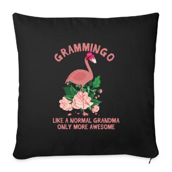 Flamingo Großmutter beste lustige Oma - Sofakissenbezug 45 x 45 cm - Schwarz - Vorne