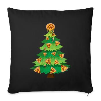 Christmas Tree Pizza Christmas - Sofa pillowcase 17,3'' x 17,3'' (45 x 45 cm) - black - Front
