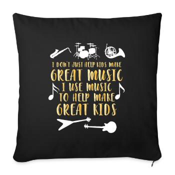 Kindern Musik Lehrer Musiker - Sofakissenbezug 45 x 45 cm - Schwarz - Vorne
