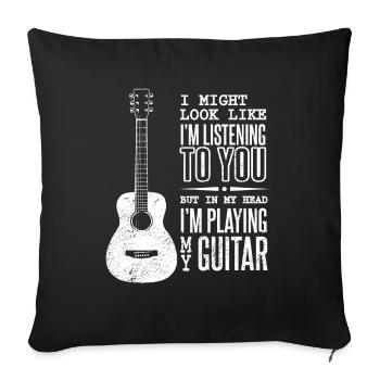 Musicians Guitar Passion Music Guitarist - Sofa pillowcase 17,3'' x 17,3'' (45 x 45 cm) - black - Front