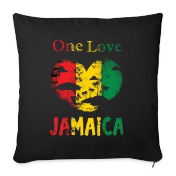Jamaica One Love - Housse de coussin décorative 45 x 45 cm - noir - Devant