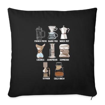 Coffee Method Caffeine Espresso Latte - Sofa pillowcase 17,3'' x 17,3'' (45 x 45 cm) - black - Front