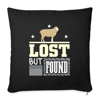 Verset biblique chrétien perdu mais retrouvé - Housse de coussin décorative 45 x 45 cm - noir - Devant