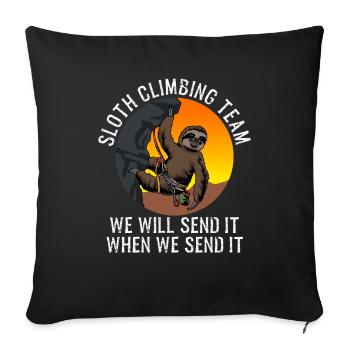 Sloth Climbing Team Fun Climbing Gift - Sofa pillowcase 17,3'' x 17,3'' (45 x 45 cm) - black - Front