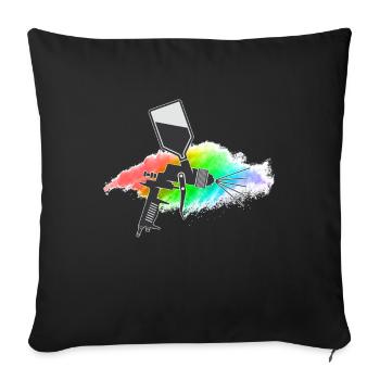 Lackieren - Sofakissenbezug 45 x 45 cm - Schwarz - Vorne