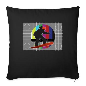 TV signal snowboard - Sofa pillowcase 17,3'' x 17,3'' (45 x 45 cm) - black - Front