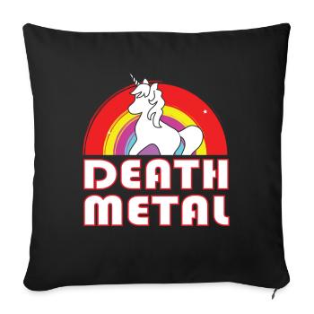 Death Metal Unicorns - Sofa pillowcase 17,3'' x 17,3'' (45 x 45 cm) - black - Front