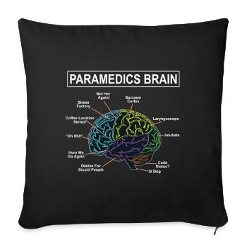 Paramedics thoughts - Sofa pillowcase 17,3'' x 17,3'' (45 x 45 cm) - black - Front