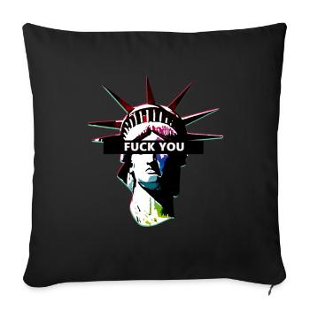 Freiheitsstatue Aesthetic Fuck You - Sofakissenbezug 45 x 45 cm - Schwarz - Vorne
