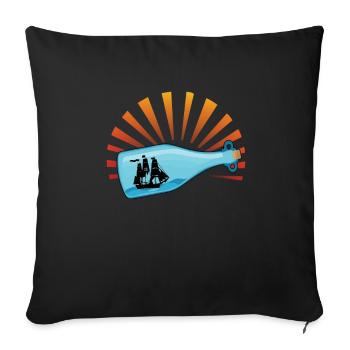 Message dans une bouteille - Housse de coussin décorative 45 x 45 cm - noir - Devant
