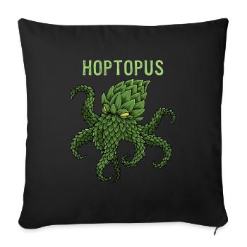 Hoptopus Funny octopus hops beer gift - Sofa pillowcase 17,3'' x 17,3'' (45 x 45 cm) - black - Front