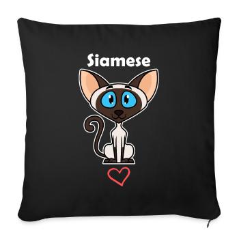 siamois - Housse de coussin décorative 45 x 45 cm - noir - Devant