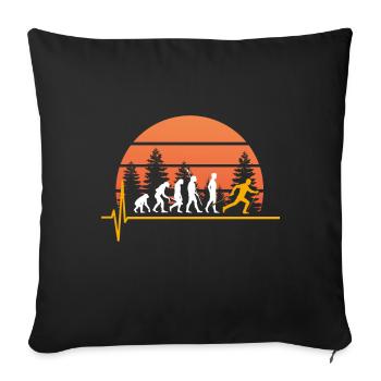Marche nordique Evolution du rythme cardiaque Randonnée - Housse de coussin décorative 45 x 45 cm - noir - Devant