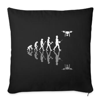 Drone Evolution - Sofa pillowcase 17,3'' x 17,3'' (45 x 45 cm) - black - Front