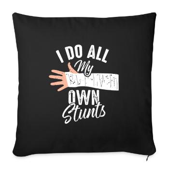 Stunt broken arm bone stuntman - Sofa pillowcase 17,3'' x 17,3'' (45 x 45 cm) - black - Front