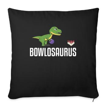 Bowling dinosaure bowler drike dino - Housse de coussin décorative 45 x 45 cm - noir - Devant
