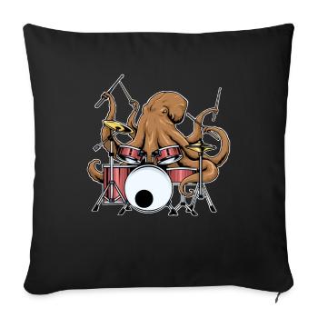 Octopus Drummer Funny Drummer Band Gift - Sofa pillowcase 17,3'' x 17,3'' (45 x 45 cm) - black - Front