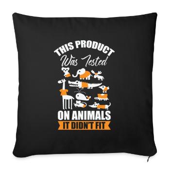 Product that has been tested on animals - Sofa pillowcase 17,3'' x 17,3'' (45 x 45 cm) - black - Front