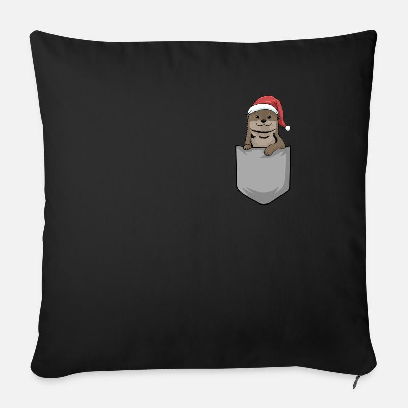 Otter Brusttasche Weihnachten Lustiges Geschenk - Sofakissenbezug 45 x 45 cm - Schwarz