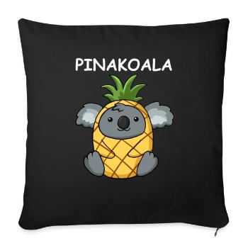 Koala Ananas Lustiges Pinakoala Geschenk - Sofakissenbezug 45 x 45 cm - Schwarz - Vorne