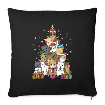 Guinea Pig Christmas Funny Guinea Pig - Sofa pillowcase 17,3'' x 17,3'' (45 x 45 cm) - black - Front