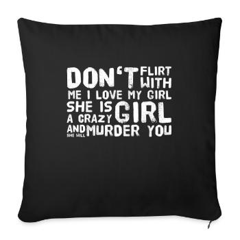 Petite amie folle - Housse de coussin décorative 45 x 45 cm - noir - Devant
