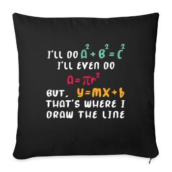 Math nerd - Sofa pillowcase 17,3'' x 17,3'' (45 x 45 cm) - black - Front