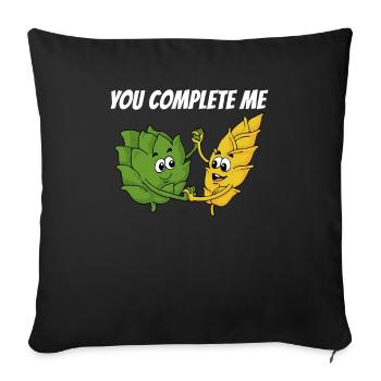 Hops malt - Sofa pillowcase 17,3'' x 17,3'' (45 x 45 cm) - black - Front