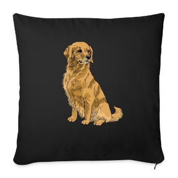Golden retrievers - Housse de coussin décorative 45 x 45 cm - noir - Devant