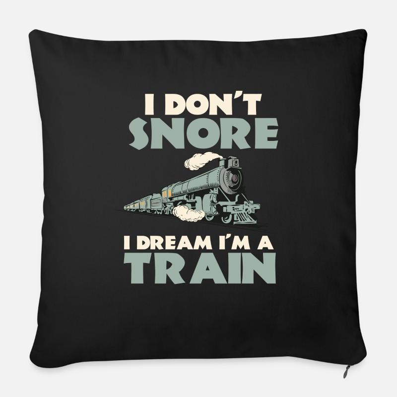 Locomotive Modèle Chemin de fer Chemin de fer - Housse de coussin décorative 45 x 45 cm - noir