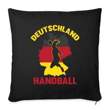 DEUTSCHLAND HANDBALL FRAUEN 2019 Geschenk - Sofakissenbezug 45 x 45 cm - Schwarz - Vorne