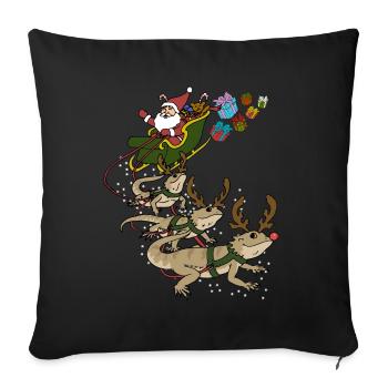 Bartagame Weihnachten - Sofakissenbezug 45 x 45 cm - Schwarz - Vorne