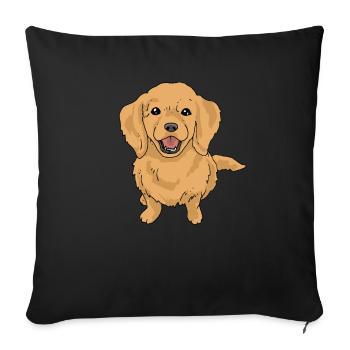 Golden retrievers - Housse de coussin décorative 45 x 45 cm - noir - Devant