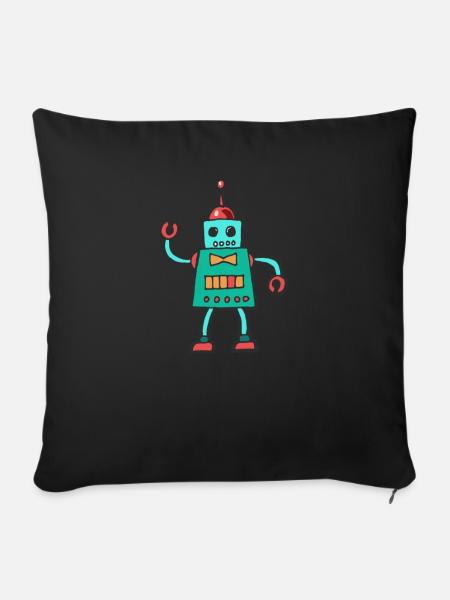 Roboter - Sofakissenbezug 45 x 45 cm - Schwarz