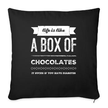 Diabetes Black humor - Sofa pillowcase 17,3'' x 17,3'' (45 x 45 cm) - black - Front