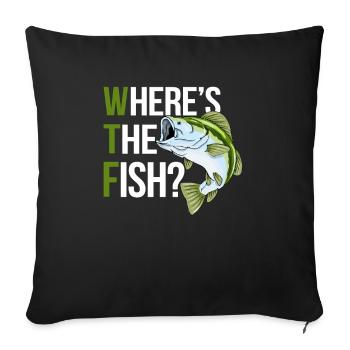 Wheres The Fish - Sofa pillowcase 17,3'' x 17,3'' (45 x 45 cm) - black - Front