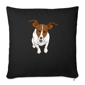 Jack Russel - Sofakissenbezug 45 x 45 cm - Schwarz - Vorne