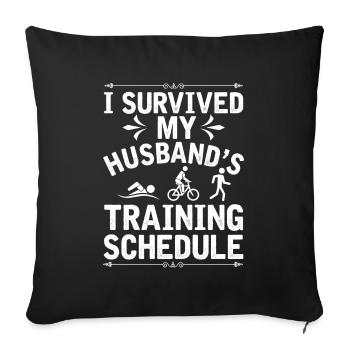Fitness husband triathlon training schedule - Sofa pillowcase 17,3'' x 17,3'' (45 x 45 cm) - black - Front