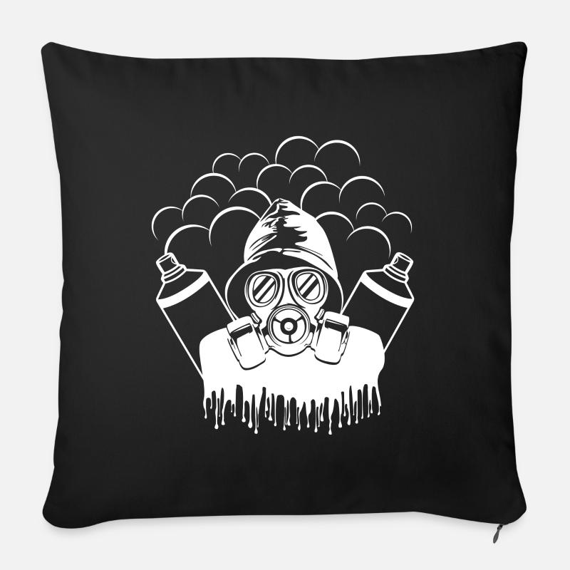 Graffiti Sprayer - Sofakissenbezug 45 x 45 cm - Schwarz