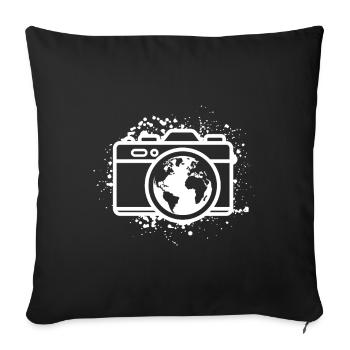Appareil photo - Housse de coussin décorative 45 x 45 cm - noir - Devant