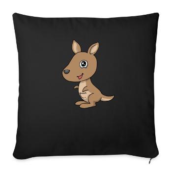 Känguru - Sofakissenbezug 45 x 45 cm - Schwarz - Vorne