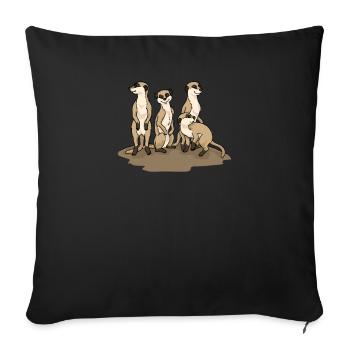 suricates - Housse de coussin décorative 45 x 45 cm - noir - Devant