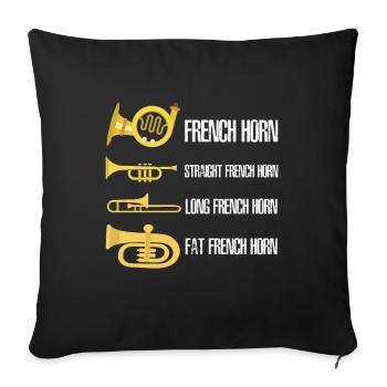 Types of brass trumpet musicians - Sofa pillowcase 17,3'' x 17,3'' (45 x 45 cm) - black - Front