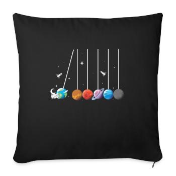 Space astronaut pendulum rocket solar system - Sofa pillowcase 17,3'' x 17,3'' (45 x 45 cm) - black - Front