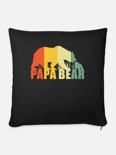 Papa Bär - Sofakissenbezug 45 x 45 cm - Schwarz