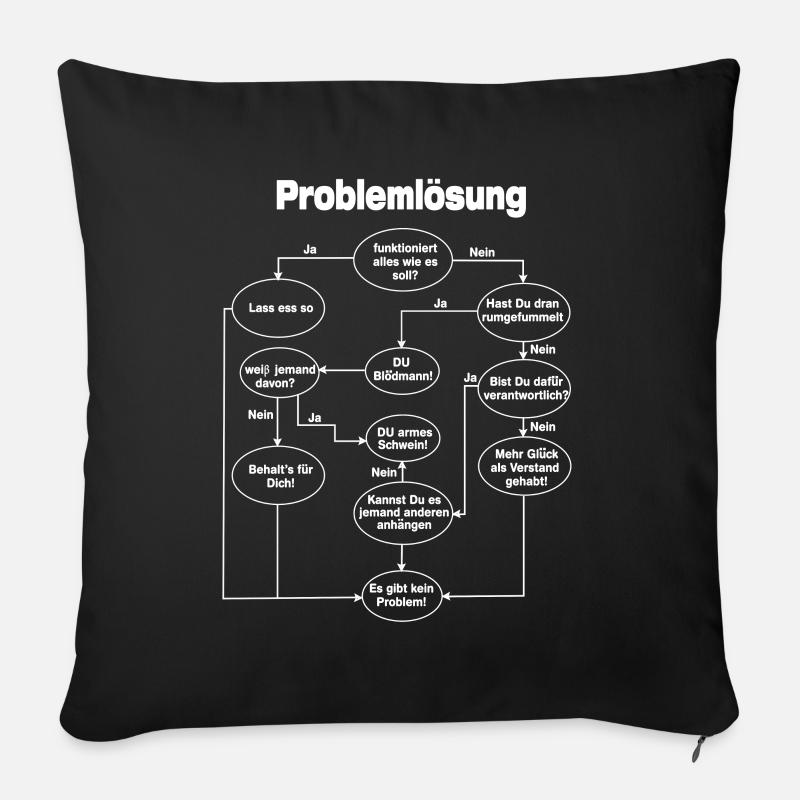 Programmierer Problemlösung - Sofakissenbezug 45 x 45 cm - Schwarz