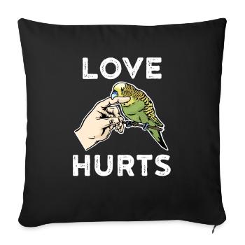 perruche - Housse de coussin décorative 45 x 45 cm - noir - Devant