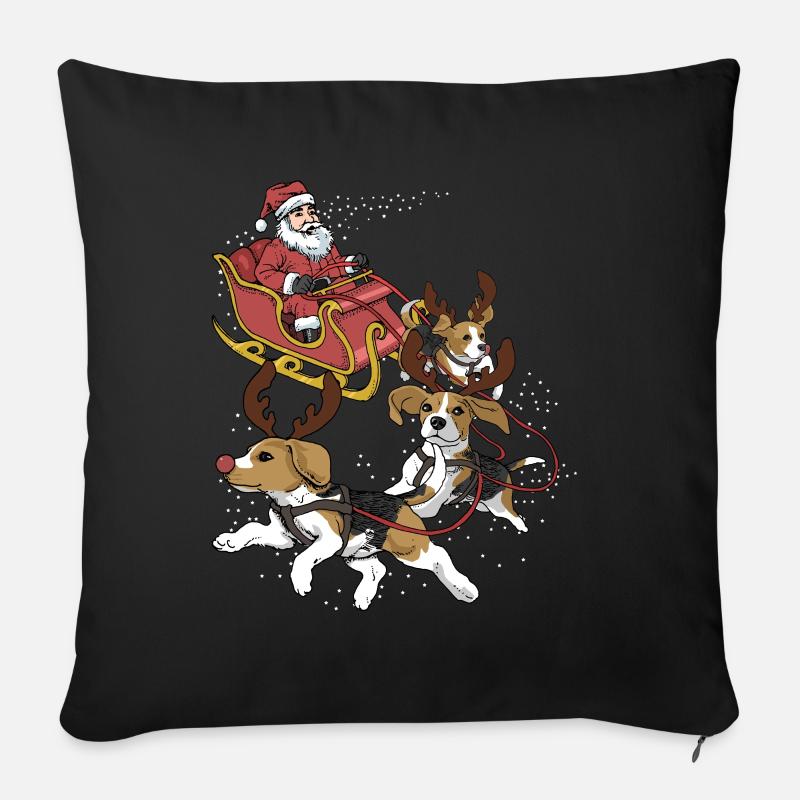 Beagle Weihnachten - Sofakissenbezug 45 x 45 cm - Schwarz