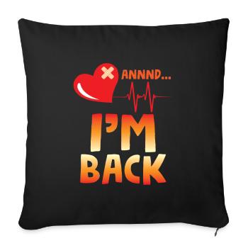 Heart attack recovery patient heart surgery - Sofa pillowcase 17,3'' x 17,3'' (45 x 45 cm) - black - Front